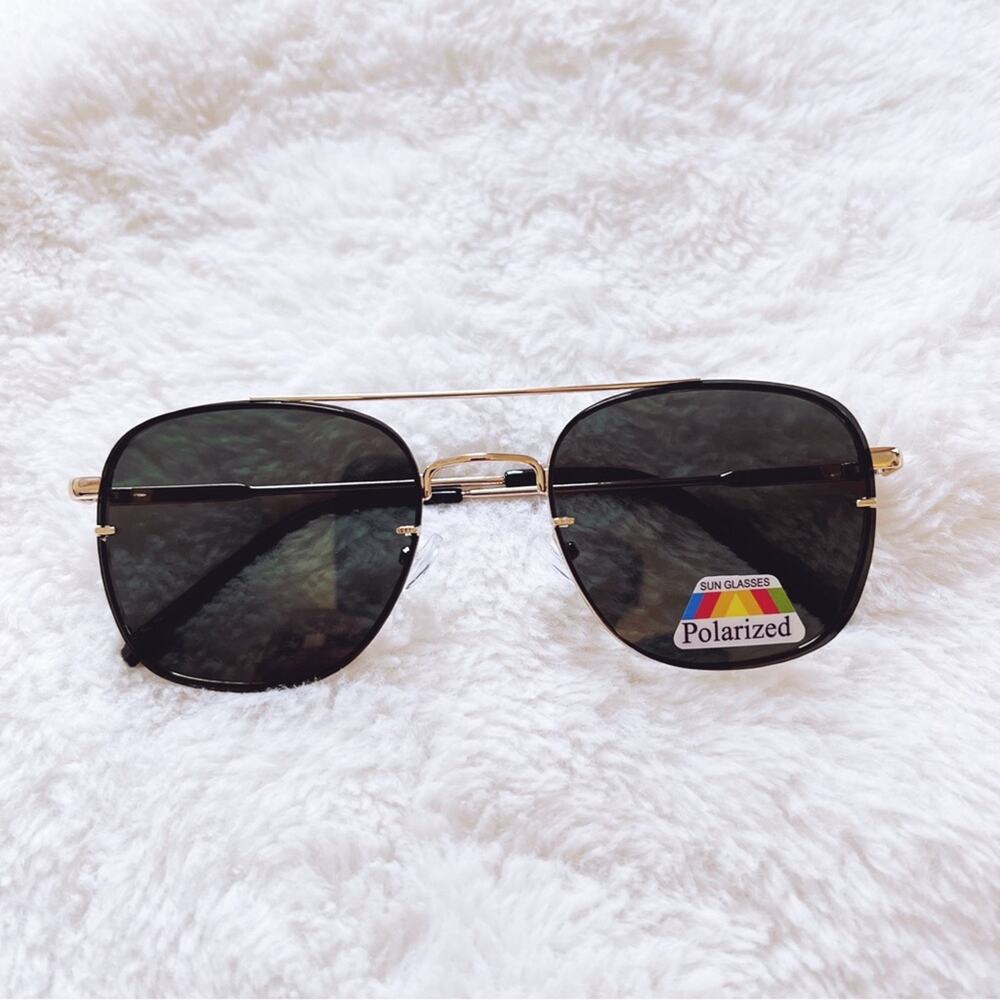 Lara Rose Gold & Green Lenses Polarized Sunglasses